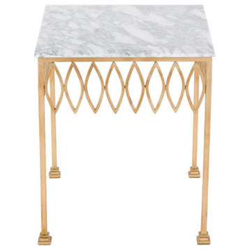 Legacy White Marble End Table