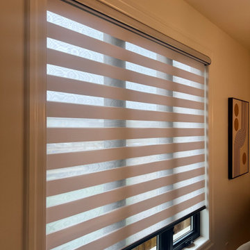 Linen Zebra Blinds with Black Cassette