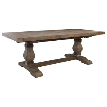 Kosas Home Quincy Reclaimed Pine Extension Dining Table in Weathered Brown