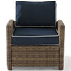 Crosley Furniture Bradenton Fabric Patio Chair in Brown and Navy