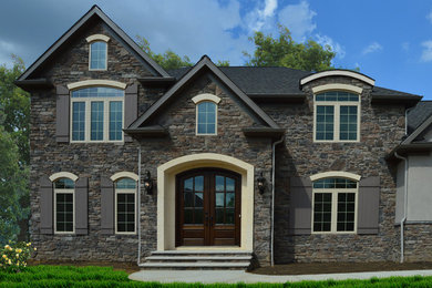 Example of a trendy exterior home design in Cleveland
