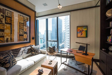 Example of a trendy home office design in Miami