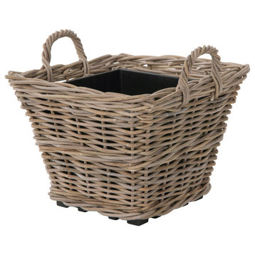 Rattan Kobo Square Planter Basket InandOutdoor, Medium
