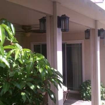 Patio cover, Lattice sections and landscape