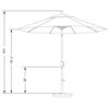 9' Aluminum Umbrella Push Tilt, Sunbrella, Dolce Mango