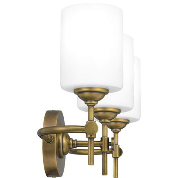 Aria 3-Light Bathroom Vanity Light in Weathered Brass