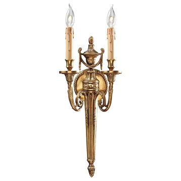 Metropolitan 2-Light Wall Sconce, Stained Gold