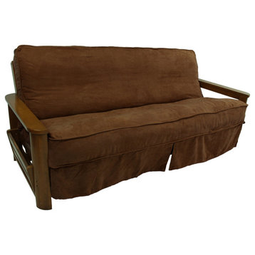 Solid Microsuede 8 to 9" Full Futon Slipcover, Chocolate