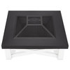Real Flame Austin 34" Square Fire Pit in White and Black