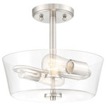 Designers Fountain - Designers Fountain 95711-SP Westin - Two Light Semi-Flush Mount - Warranty: 1 Year  Canopy IncludWestin Two Light Sem Satin Platinum ClearUL: Suitable for damp locations Energy Star Qualified: n/a ADA Certified: n/a  *Number of Lights: Lamp: 2-*Wattage:60w Medium Base bulb(s) *Bulb Included:No *Bulb Type:Medium Base *Finish Type:Satin Platinum