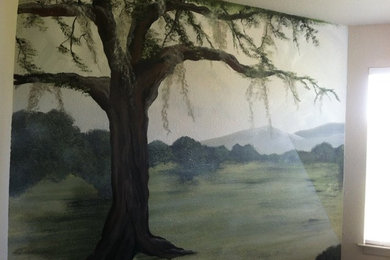 Example of a mountain style bedroom design in Dallas