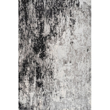 Storm Modern Abstract Area Rug, Gray/Cream, 5 X 8