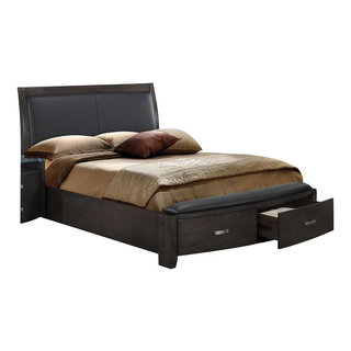 California King Size French Sophie Sleigh Bed, Brown