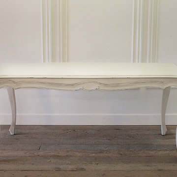 20th Century Painted Louis XV Style Country French Dining Table with Drawers