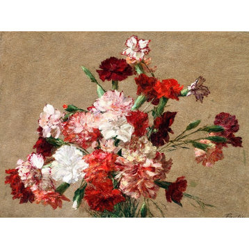 Tile Mural Carnations Without Vase By Henri Fantin-Latour, 6"x8", Glossy