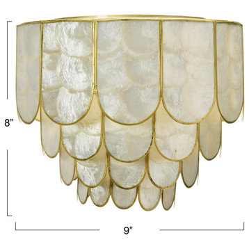 4-Tier Capiz and Metal Wall Sconce