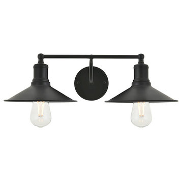 Living District Etude 2 Light Wall Sconce, Black