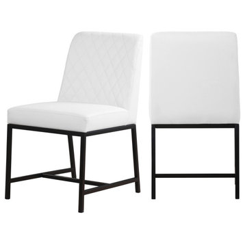 Bryce Faux Leather Upholstered Dining Chair, Set of 2, White