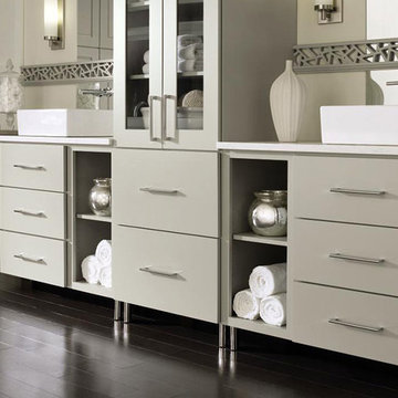 Gray Cabinets in a Casual Bathroom