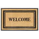 A1 Home Collections LLC - A1HC Natural Coir/Rubber Door Mat, 30x48, Thick Durable, Welcome Classic Border - More than a decorative enhancement this rubber & coir molded doormat is made With a heavy rubber backing that anchors it in place while you brush dirt & debris from shoes & boots. The tufted coco-fiber facilitates scrubbing soles clean. Keeps your floor clean when you decorate your entryway with this beautiful doormat, which includes a sturdy rubber backing to help in keep the mat in place & prevent slips. The attractive design of this Coir Door Mat creates a welcoming entrance for your guests & the durable coir material holds up to lots of foot traffic. This Welcome Mat Recommended for outdoor use in covered areas. Vacuum or shake the mat regularly for longer life.