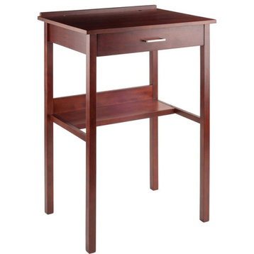 Winsome Ronald 28" Transitional Solid Wood High Writing Desk in Walnut