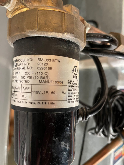 Laing water heater recirculating pump not shutting off