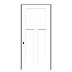 Craftsman Shaker 3 Panel Primed Prehung Interior Door