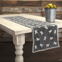 Mayflower Market - Black Primitive Star Runner 13X54 - Table Runners