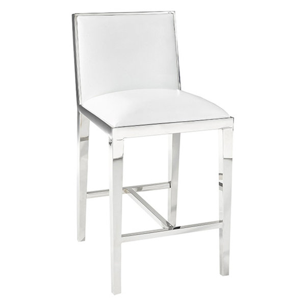 Mia Leatherette Counter Stool, White