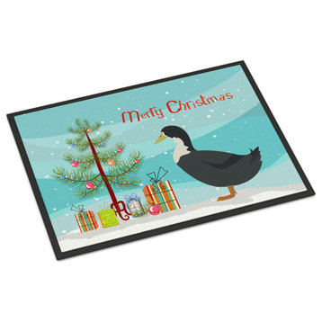 Caroline's TreasuresBlue Swedish Duck Christmas Doormat 18x27 Multicolor