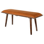 Surya - Surya Aegeus AEG-003 Upholstered Bench, Brown - Our Aegeus Collection offers an enduring presentation of the modern form that will competently revitalize your decor space. Made in India with Faux Leather, Manufactured Wood, Wood. For optimal product care, wipe clean with a dry cloth. Manufacturers 30 Day Limited Warranty.