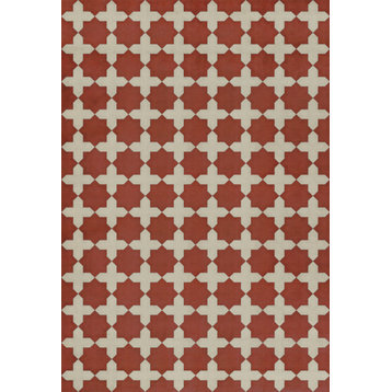 Pattern 23 Red Like Crimson 120x175 Vintage Vinyl Floorcloth