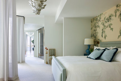 ニューヨークにあるトロピカルスタイルのおしゃれな寝室