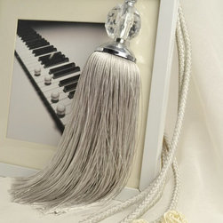 5 Colors QYM21 Polyester and Acrylic Curtain Tassel Tie Backs in Gray Color - Window Treatment Accessories