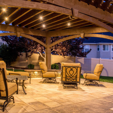 Trapezoid Pergola for Irregular Landscaping w/Awning