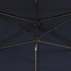 Safavieh Venice 7.5' Square Crank Umbrella, Navy/White