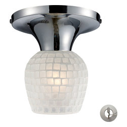 Elk Lighting - Elk Lighting 10152/1PC-WHT-LA Celina 1-Light Semi Flush Light - Flush-mount Ceiling Lighting
