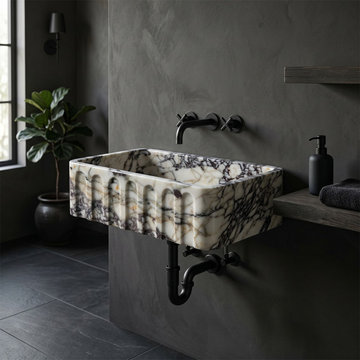 Calacatta Viola Marble Fluted Front Block Sink (31.5")