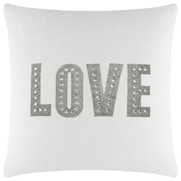 Sparkles Home Love Montaigne Pillow, White, 16x16"