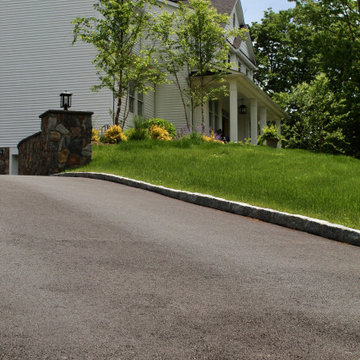 Asphalt Driveway + Retaining Wall + Stone Walkway & Steps