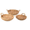 Round Hyacinth Baskets, Handles, 3-Piece Set