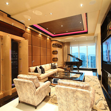 Brickell Key Penthouse - AV Rack Family Room Crestron RGB Lighting