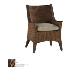 Royan Beach Style Woven Resin Wicker Dining Arm Chair by Summer Classics - Outdoor Dining Chairs