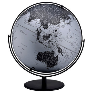 Globe Accent Decor With Inbuilt Led, Black and Gray