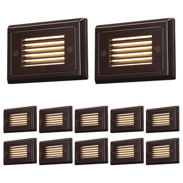 Dimmable 120V LED Step Lights, 3000K Warm White, Oil Rubbed Bronze, 12-Pack