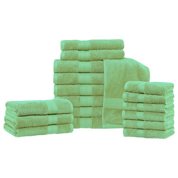 Meadowcove Rayon from Bamboo Towel Set, 650 GSM, 18-pieces, Spring Green