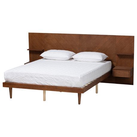 Jovena Queen Size Storage Bed With Built-In Nightstands