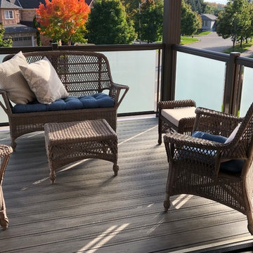 Aluminum and Etched Glass Balcony Railings - 134