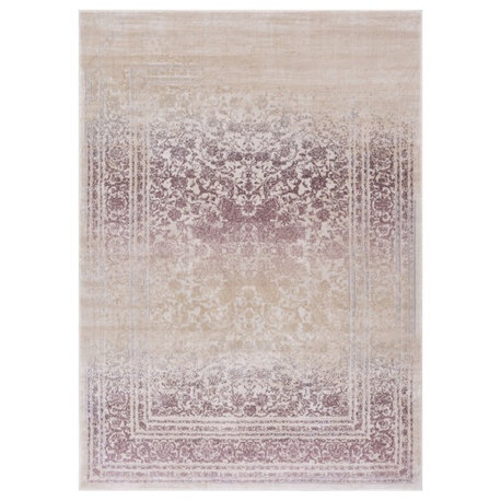 Well Woven Kensington Melange Vintage Modern Lavender Area Rug 3'3" x 5'7"