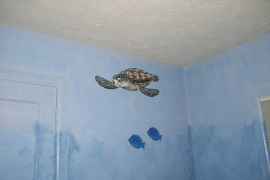 Sea Turtle and Fish Wall Decals Mural